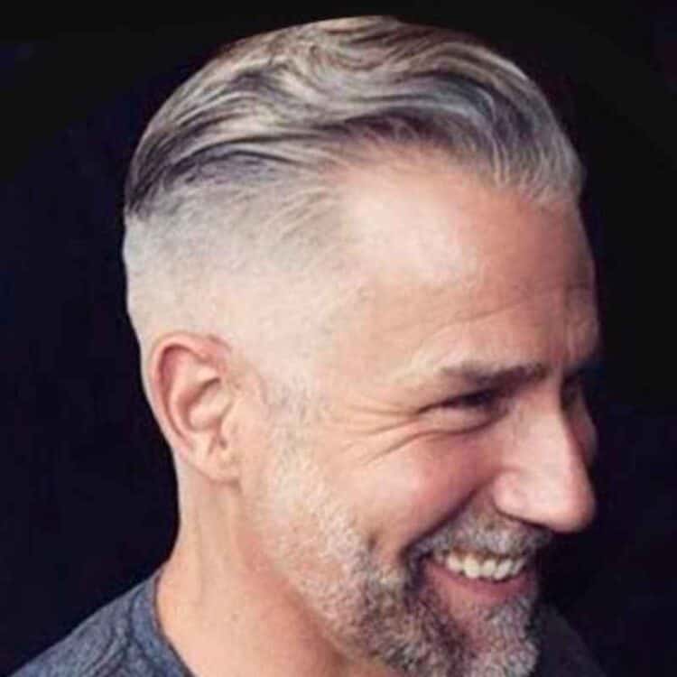 Wavy Gray Hair Fade