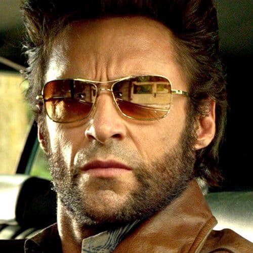 Hugh Jackman sporting the iconic Wolverine beard.