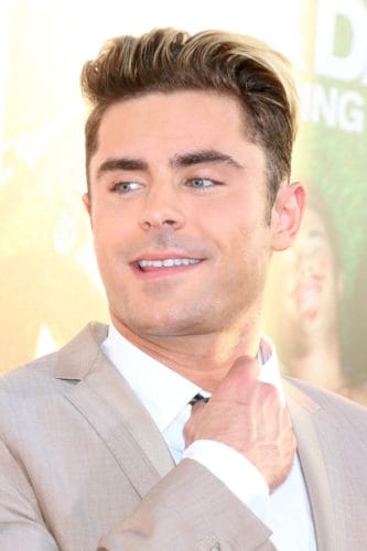 Zac Efron long hair crew cut.